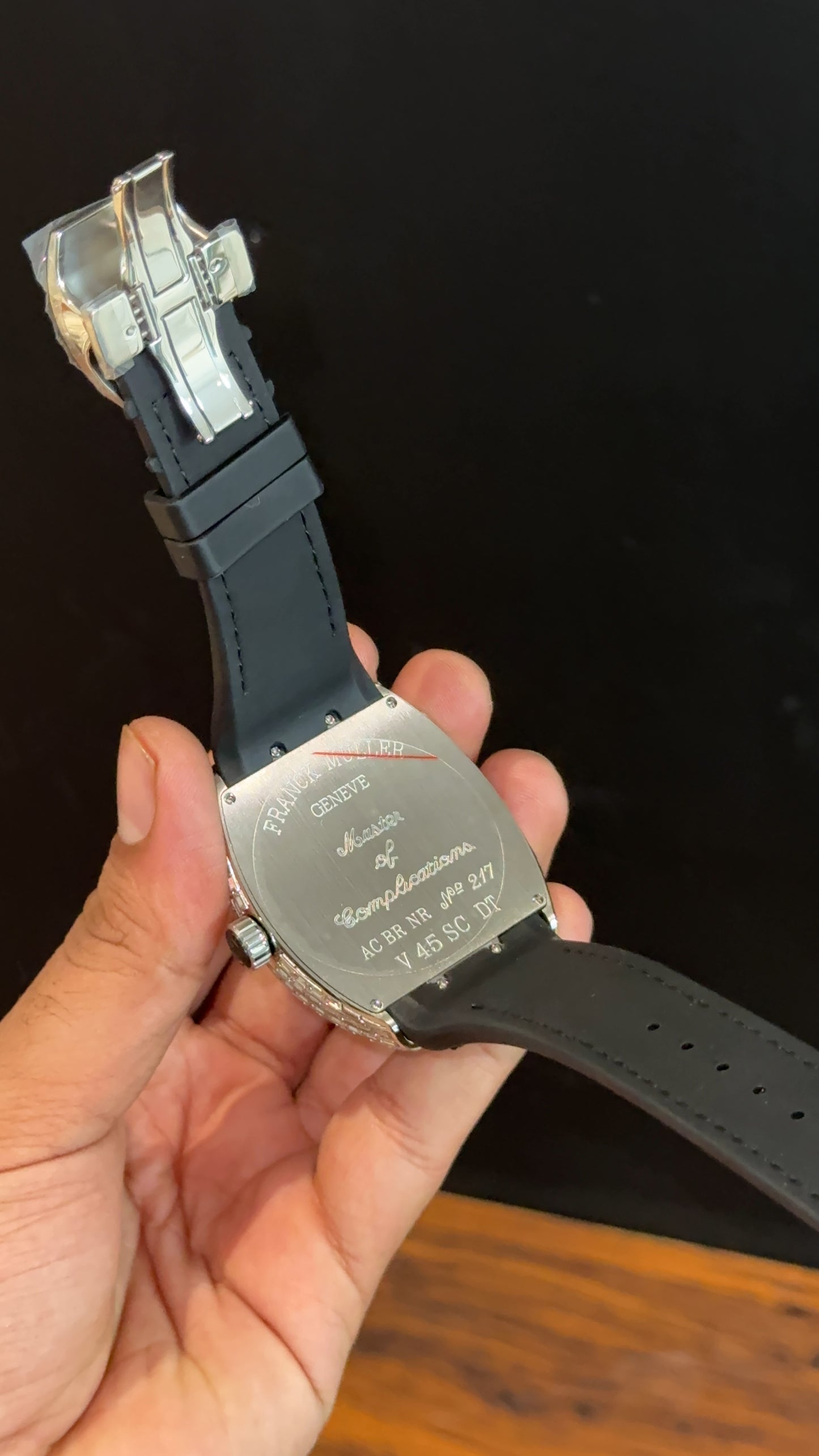 Premium Franck muller Silver | Black Leather Strap | Mother Of Pearl | Black Digit Dial - twentyfour