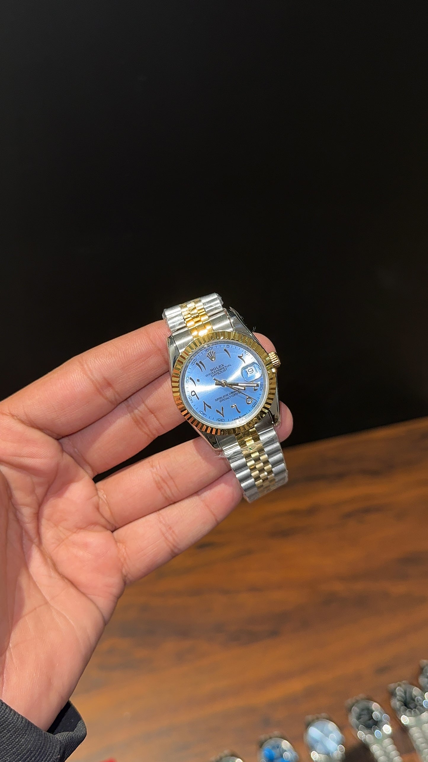 Datejust | 36mm | Gold Two Tone | Sky Blue Arabic Dial - twentyfour