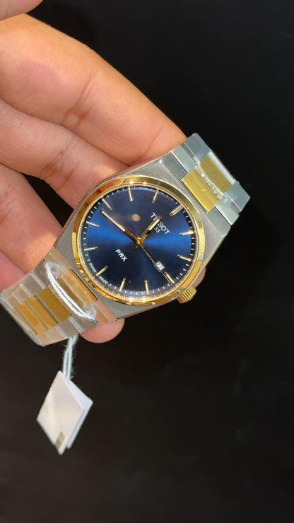 Tissot Prx | Quartz | Gold Two Tone | Blue Plain Dial - twentyfour