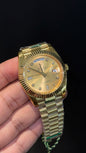 Daydate | Gold Chain | Diamond Digit | Gold Dial