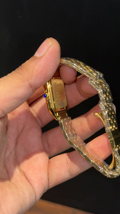 Cartier Panthere | 26mm | Woman | Diamond Case | Gold Chain | White Dial