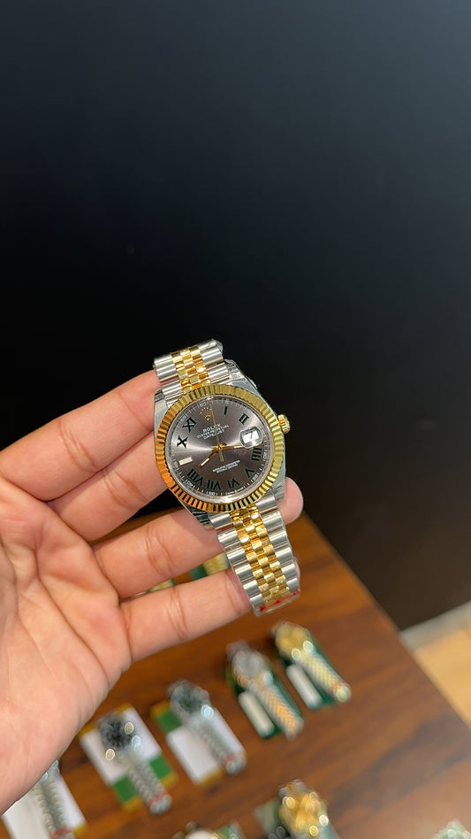 Premium Datejust | 40mm | Gold Two Tone Chain | Wimbledon Dial