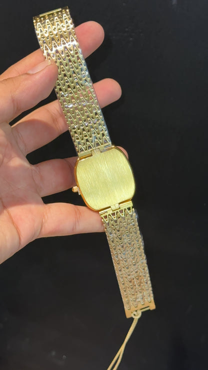 Pp Ellipse | Gold Mesh Chain | Black Ebony Dial