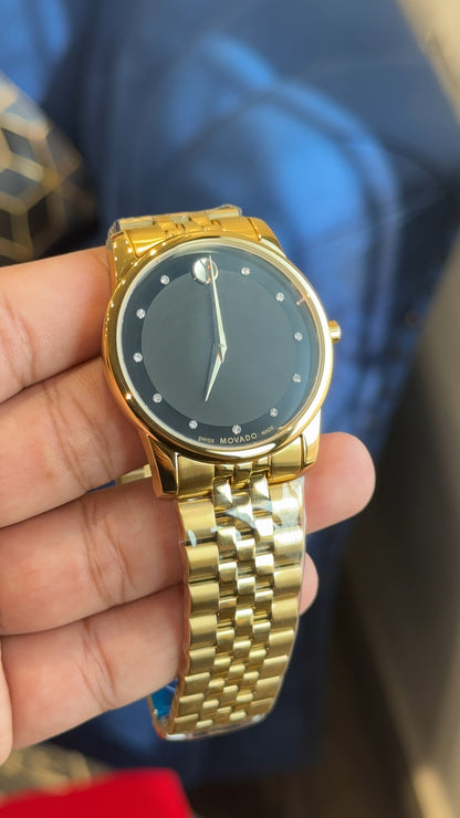 Movado Gold | Men Jubilee Chain | Diamond Digit