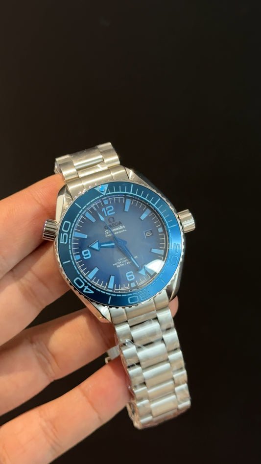 Omega Seamaster | Silver Chain | light Blue Bezel | Light Blueish Dial