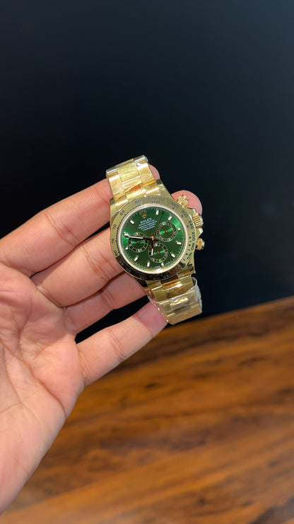Executive Daytona | Gold Chain | Chrono | Green Dial