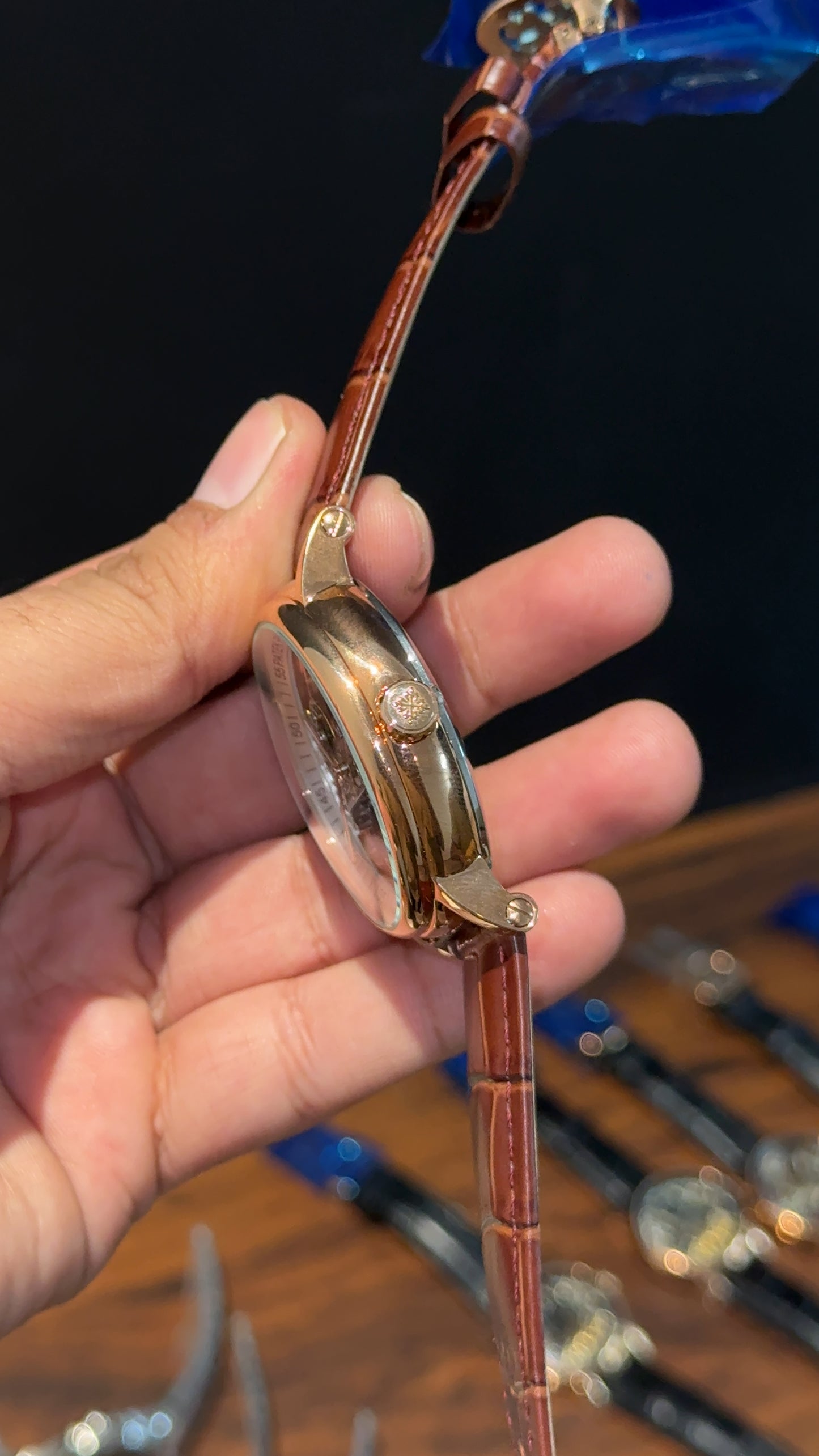 Patek Rose | Brown Leather Strap | Grey Machine | Transparent Dial