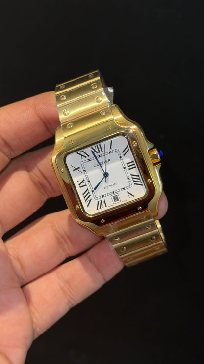 Santos | Gold Chain | White Dial