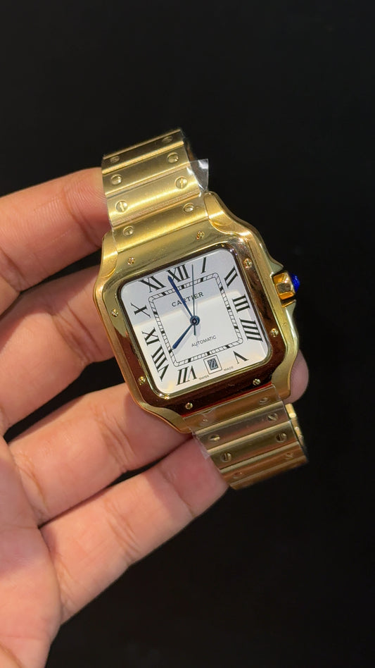 Santos | Gold Chain | White Dial