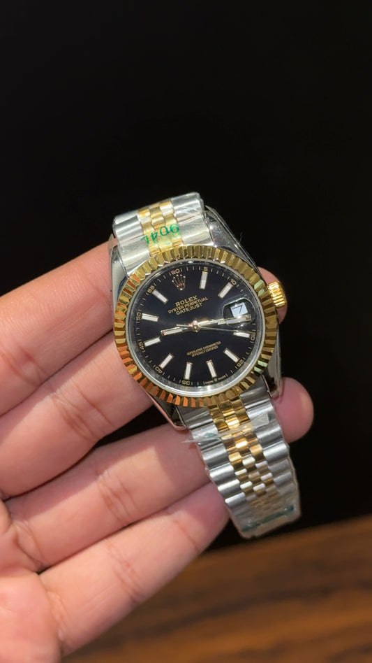 DateJust | 36mm | Gold Two Tone | Black Dial
