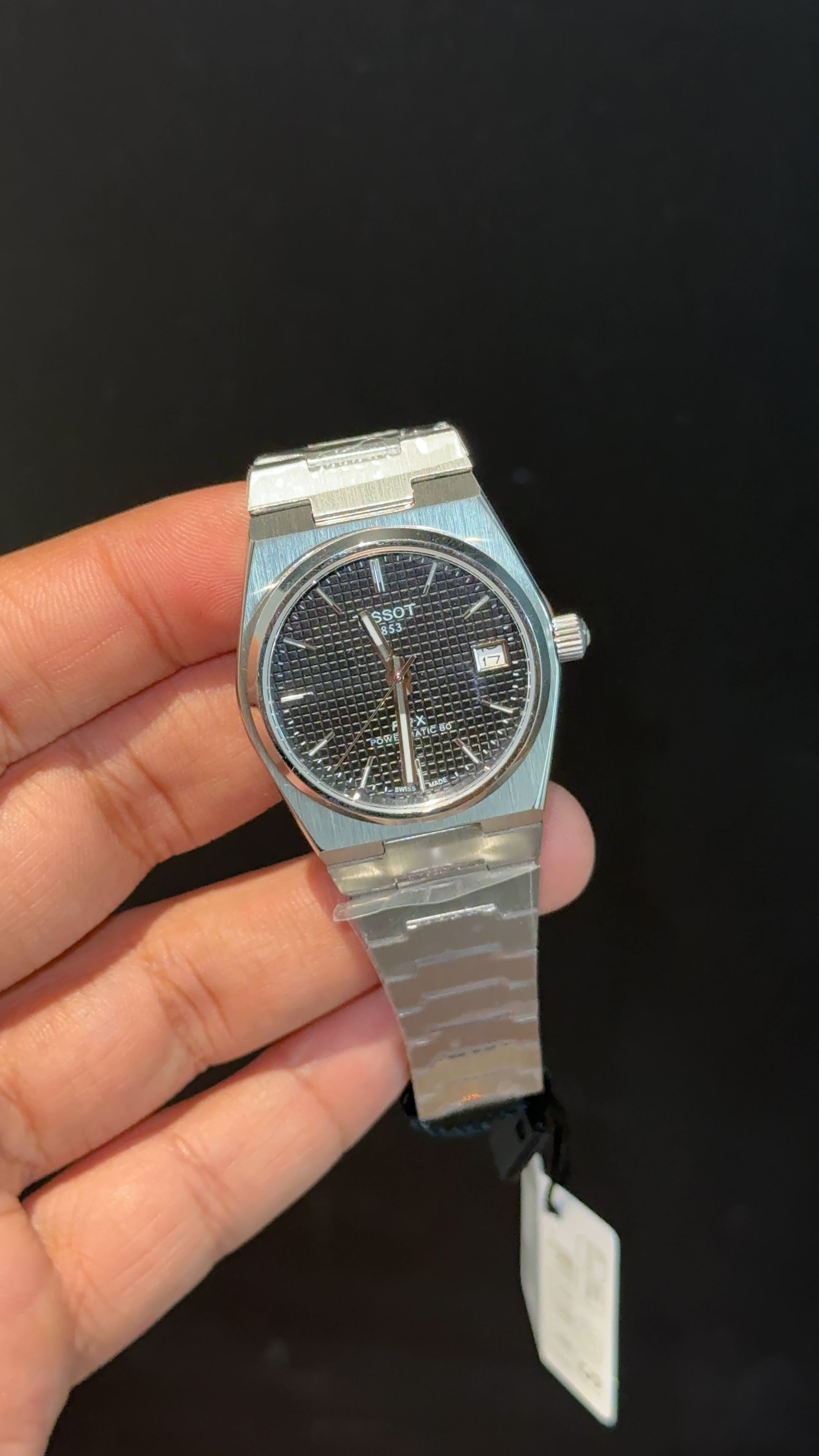 Tissot Prx | Quartz | Silver Chain | 35mm | Black Texture Dial - twentyfour