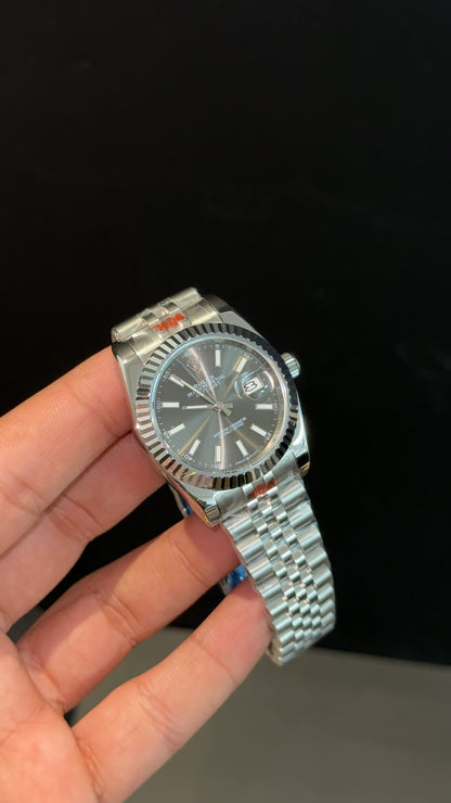 DateJust | 36mm | Silver Chain | Dark Grey Dial