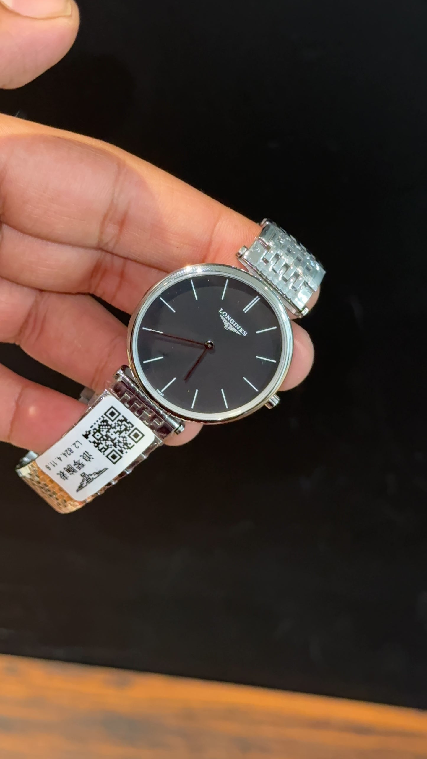 Longines | Silver Chain | Black Plain Dial - twentyfour