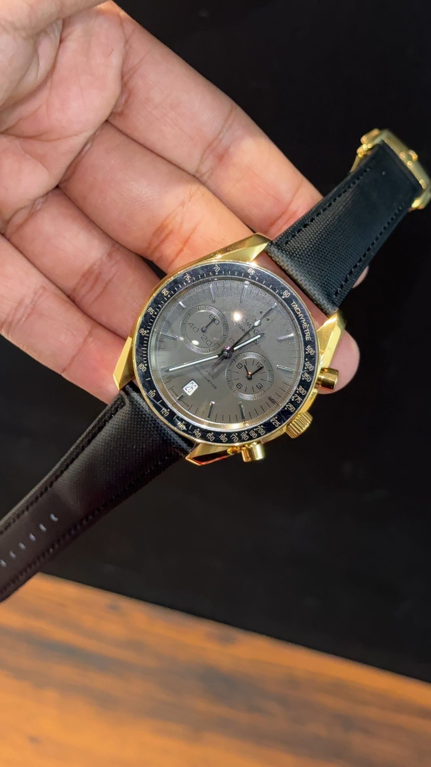 Omega Speedmaster | Gold Case | Chrono | Black Strap | Black Dial - twentyfour