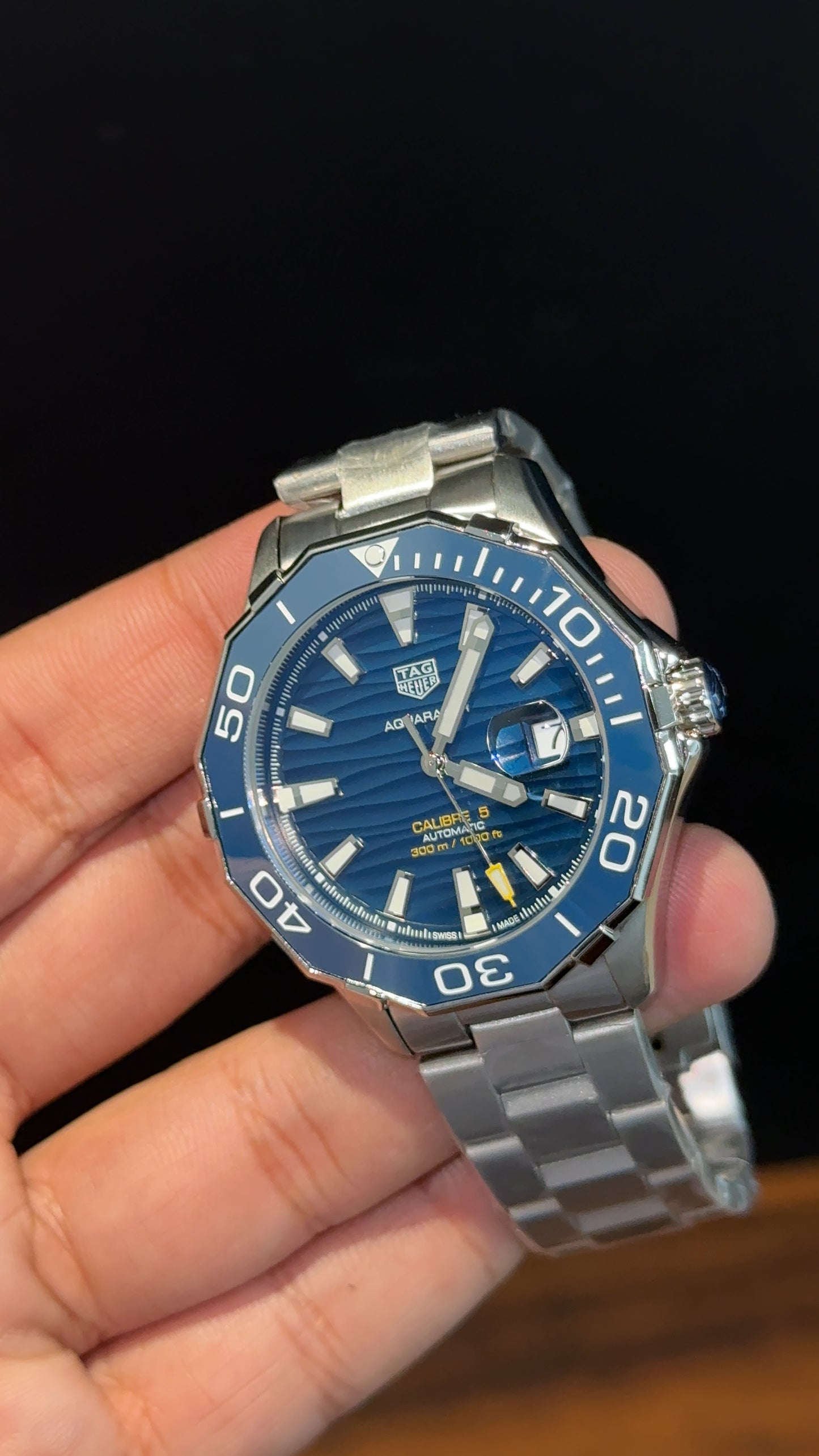 Tag Aquaracer | Calibre 5 | Silver Chain | Blue Bezel | Blue Dial
