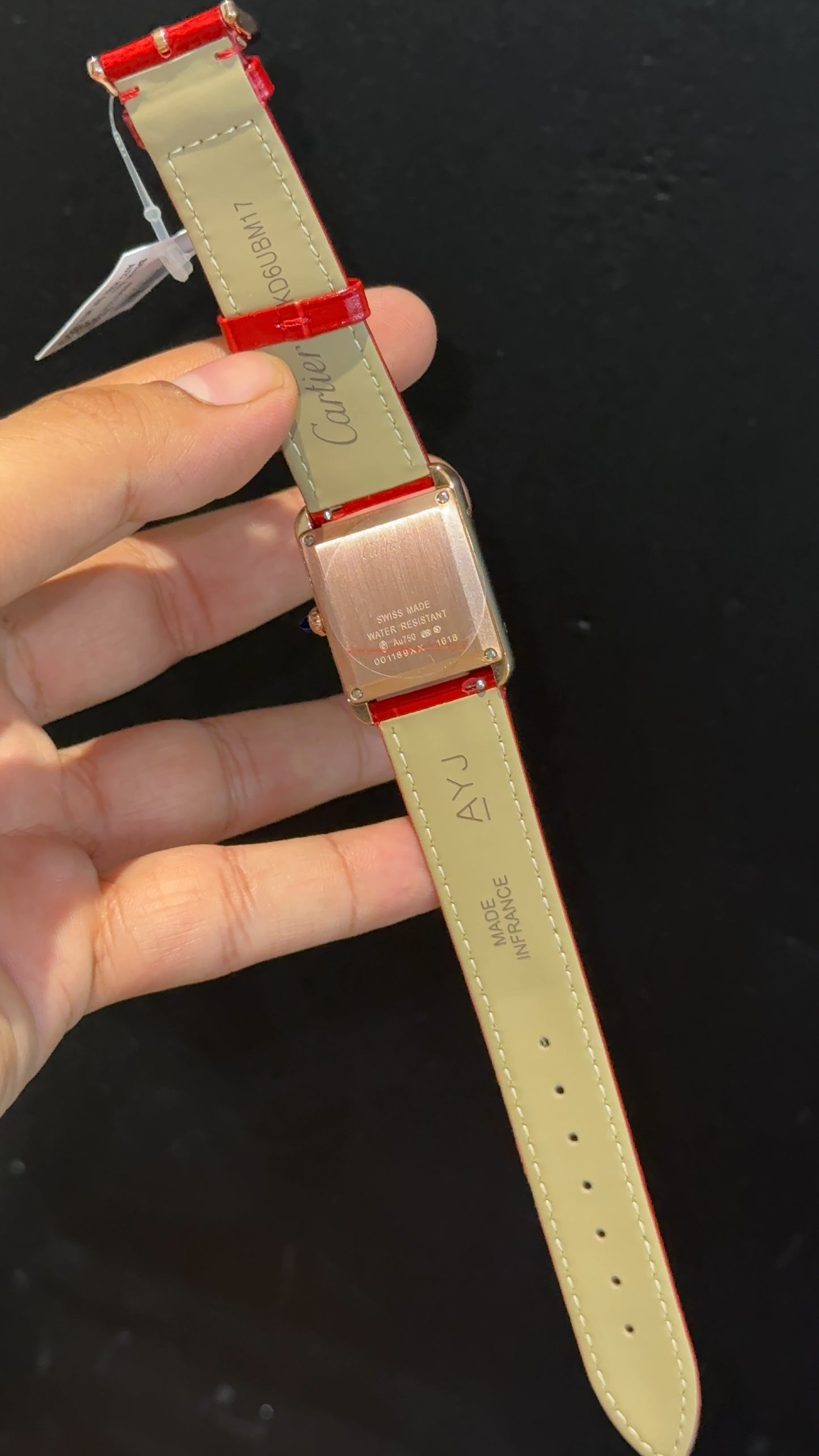 Cartier Tank | Rose | 36mm | Red Leather Strap | Red Dial - twentyfour