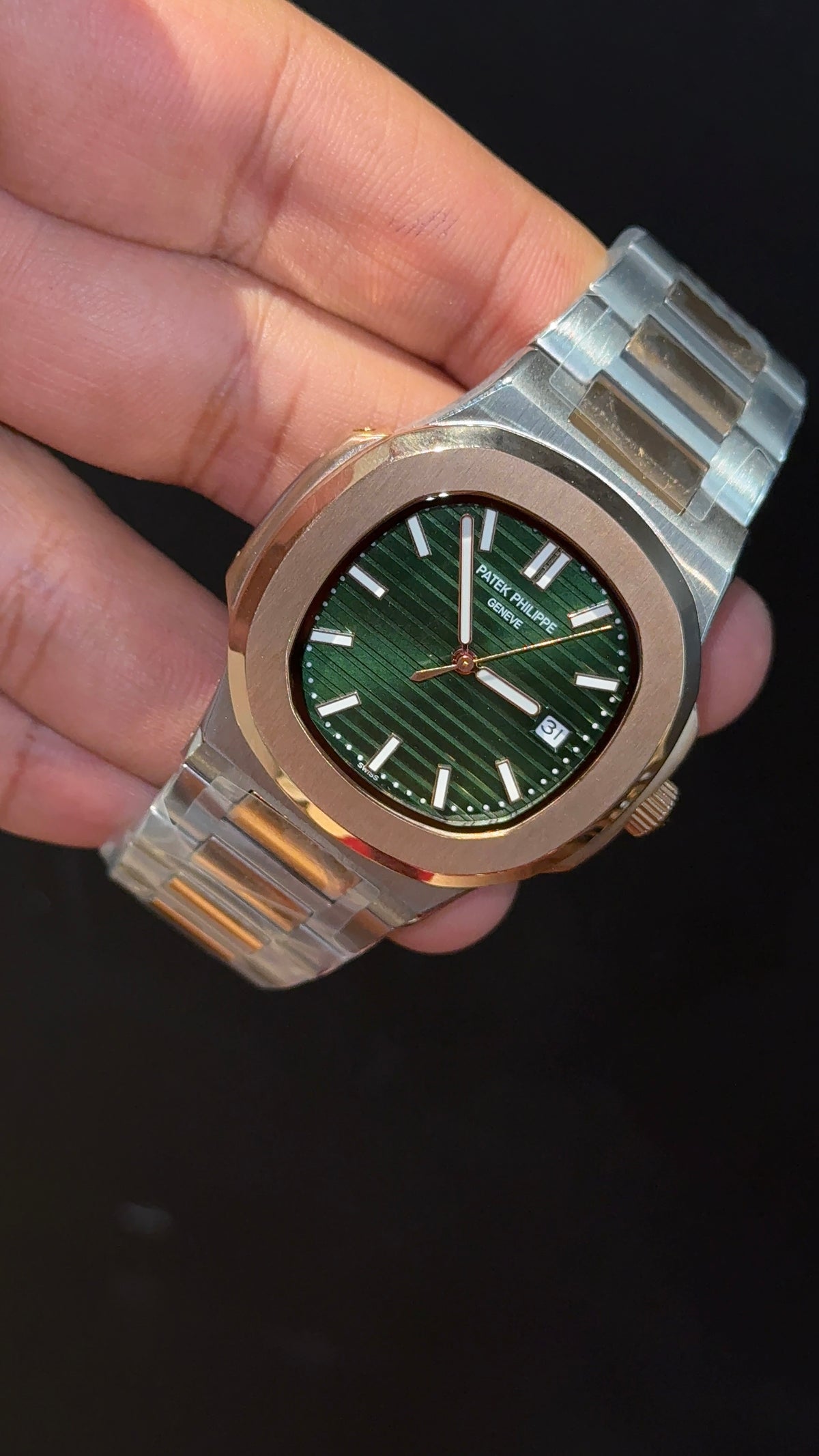 Pp Auto | Rose Two Tone | Green Dial