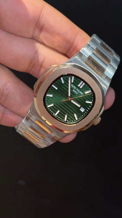 Pp Auto | Rose Two Tone | Green Dial