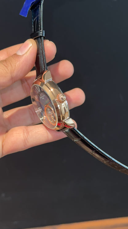 Pp Auto | Pendulum | Rose | Black Strap | Shaddy Sky Blue Dial