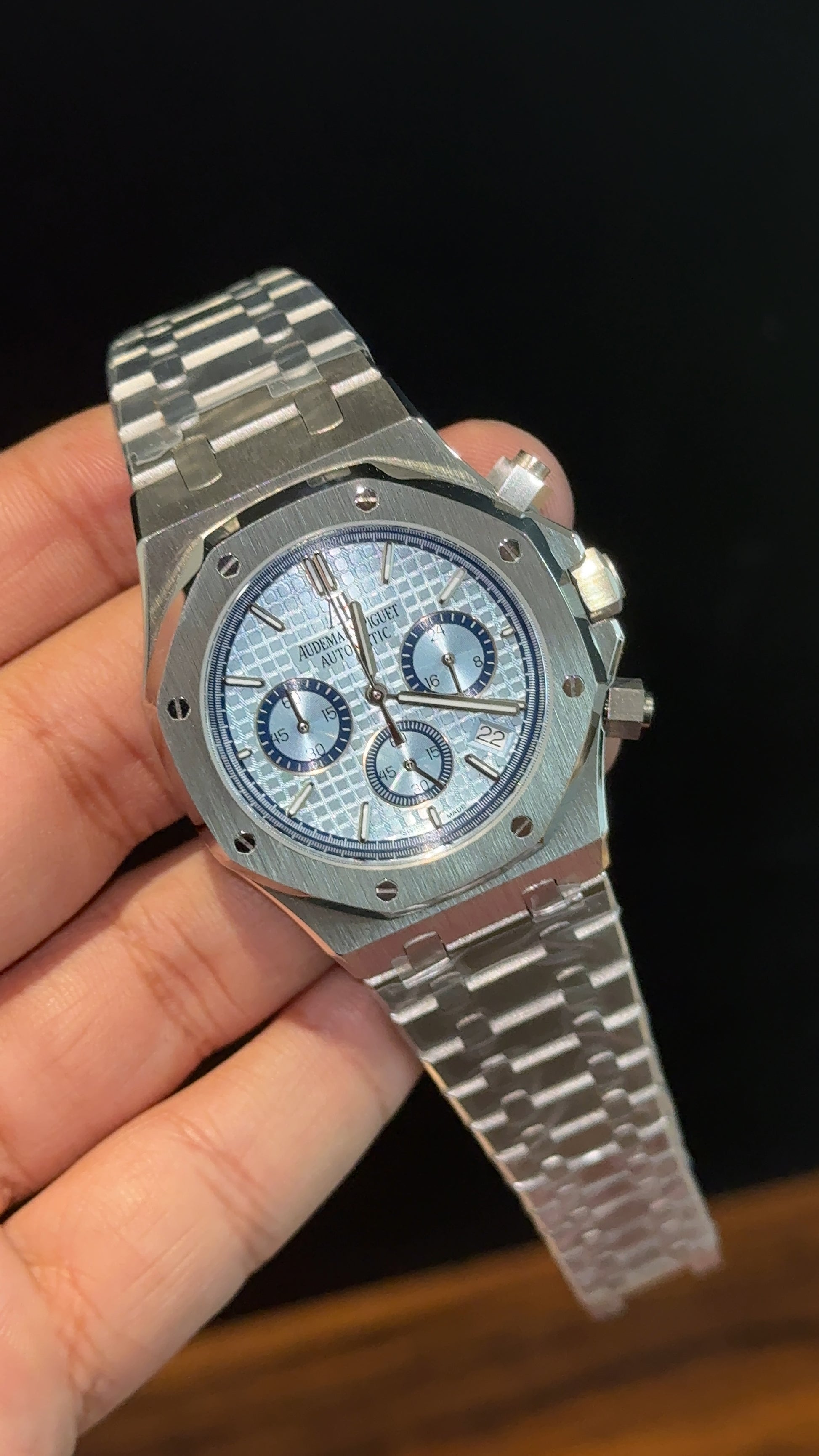 AP | Chrono | Silver Chain | Sky Blue Box Dial - twentyfour