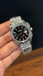 Premium Datejust | Silver Chain | Black Dial