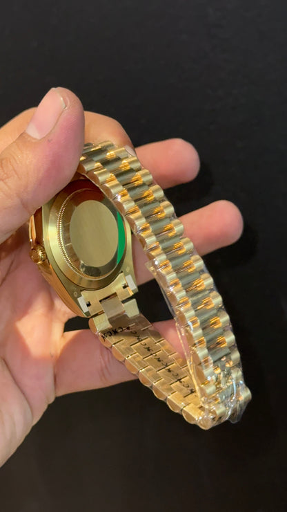 Premium Daydate | Gold Chain | White Diamond Dial