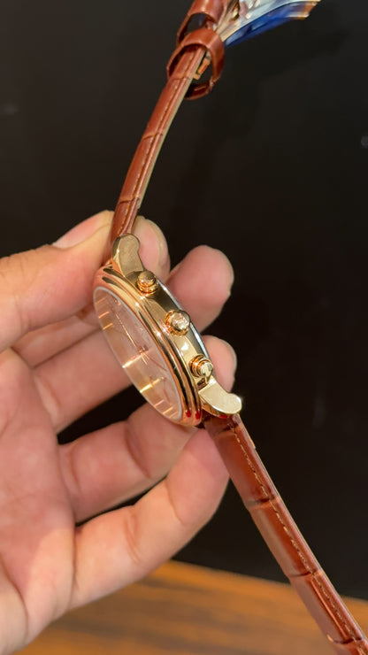 Tissot Rose | Chrono | Brown Leather Strap | White Dial