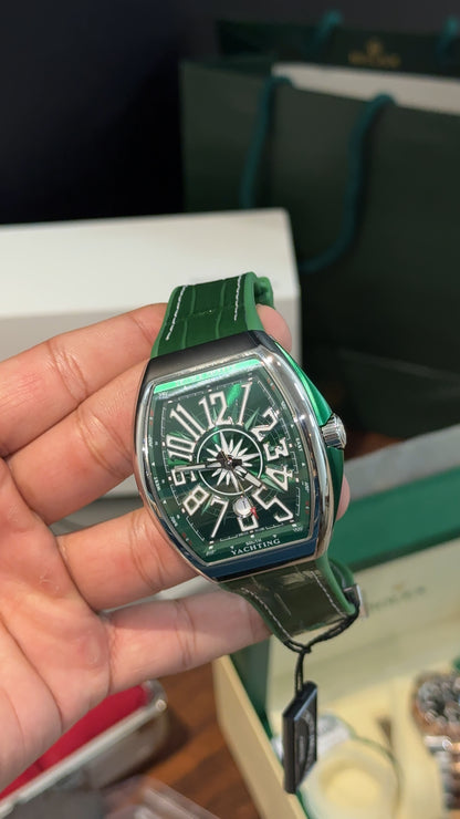 Premium Franck Muller | Leather | Silicone Strap | Green Dial