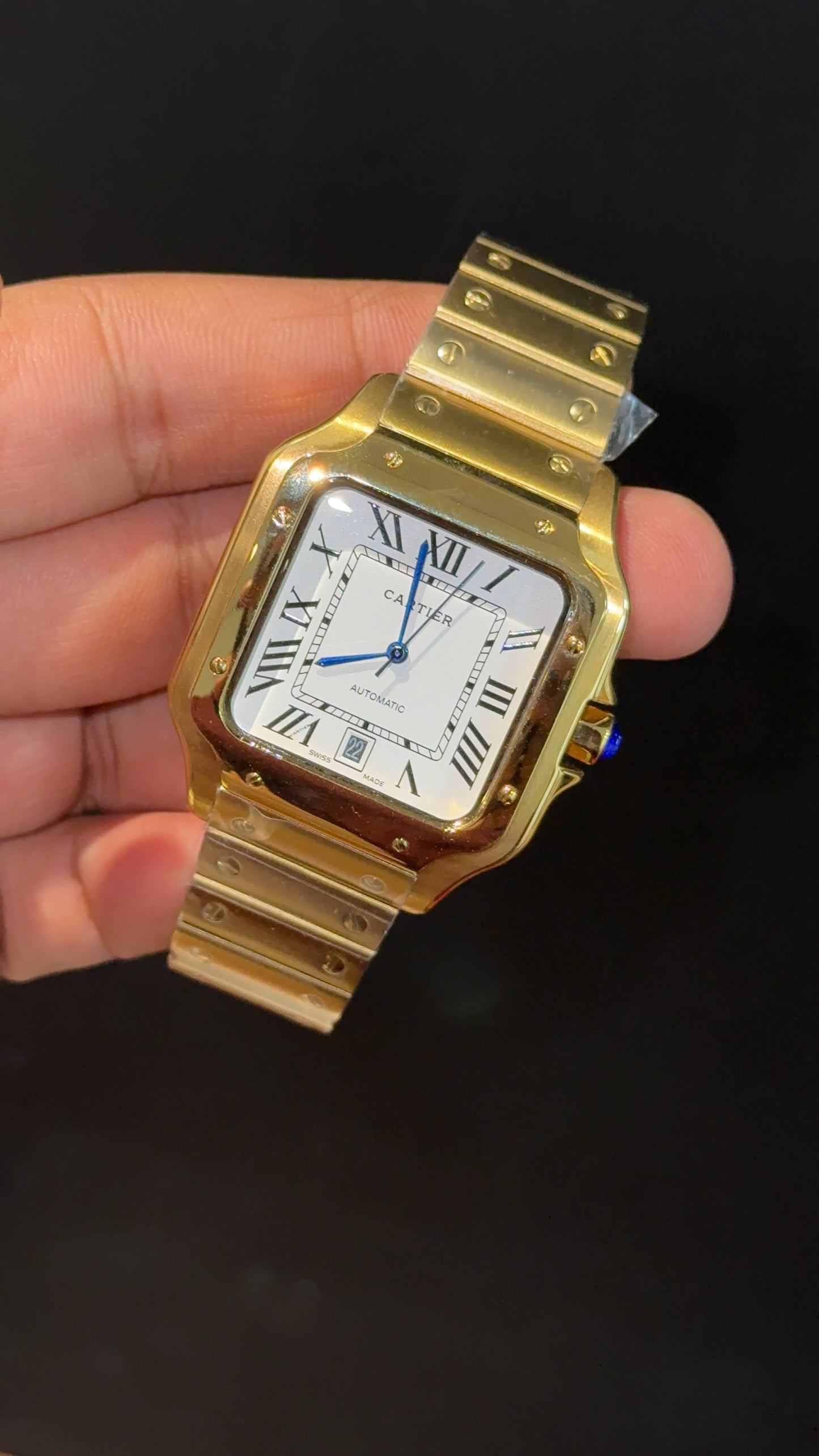 Santos | Gold Chain | White Dial