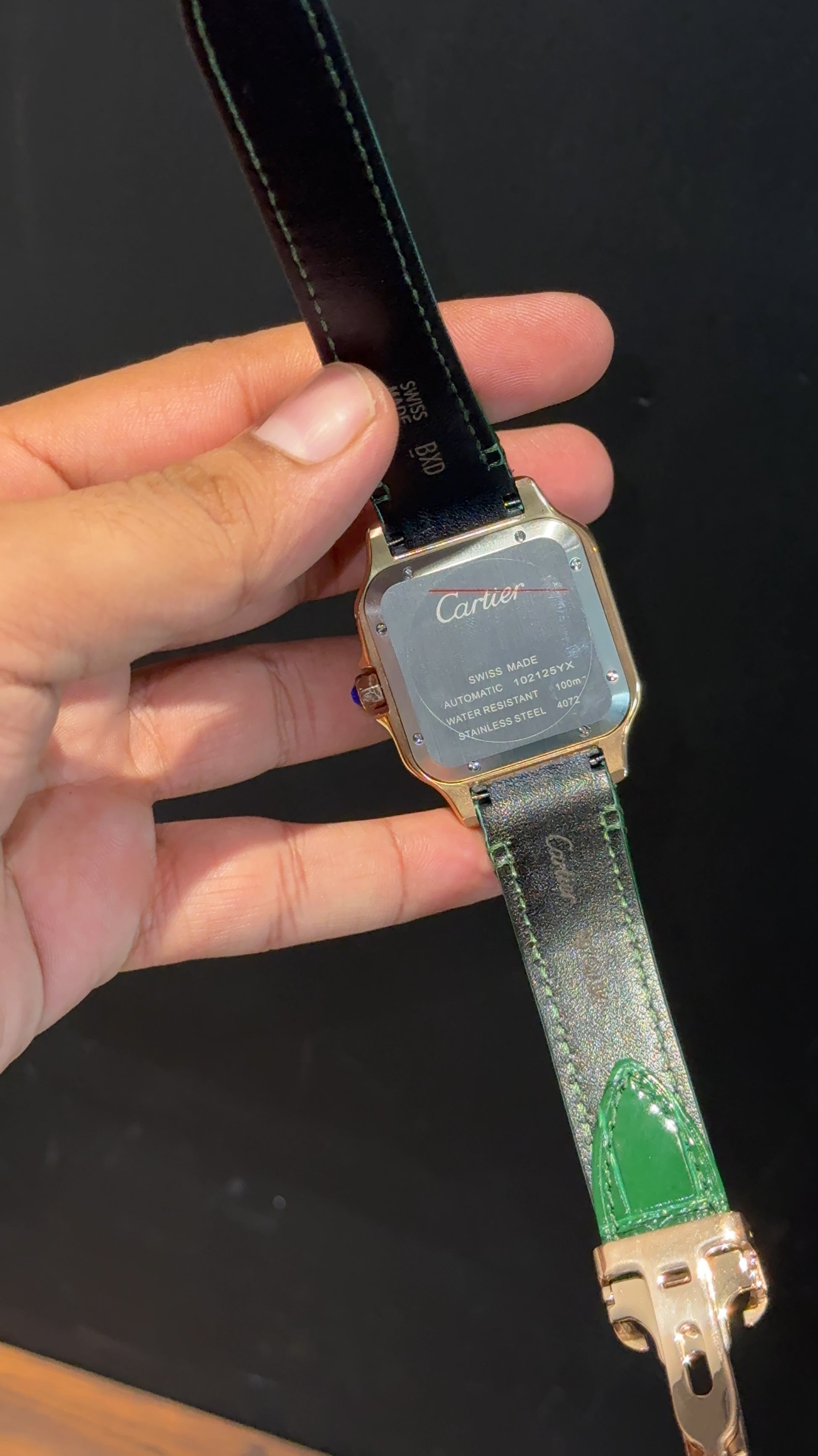 Cartier Santos | Rose Case | Green Strap | Green Dial - twentyfour