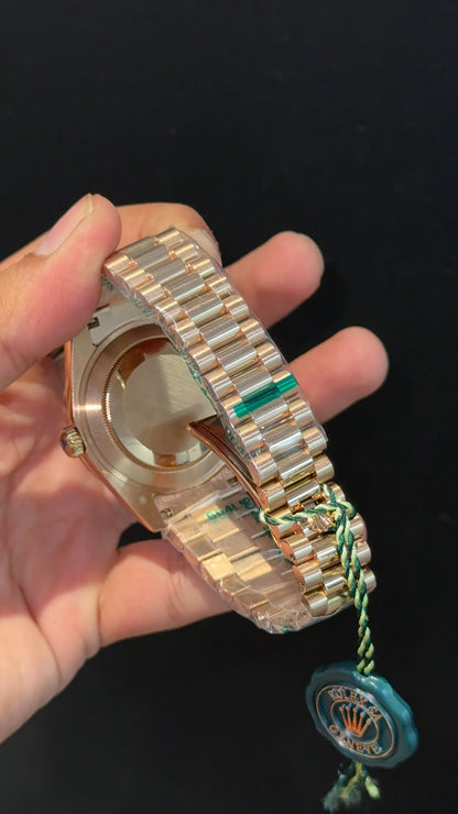 DayDate | Diamond Bezel | Rose Chain | White Dial