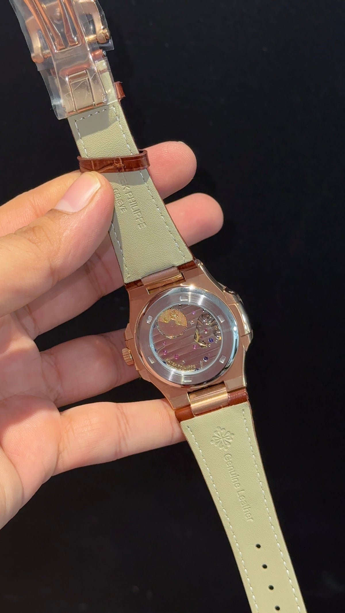 Pp Auto | Rose Case | Brown Strap | Moonphase | Sub Brown Dial