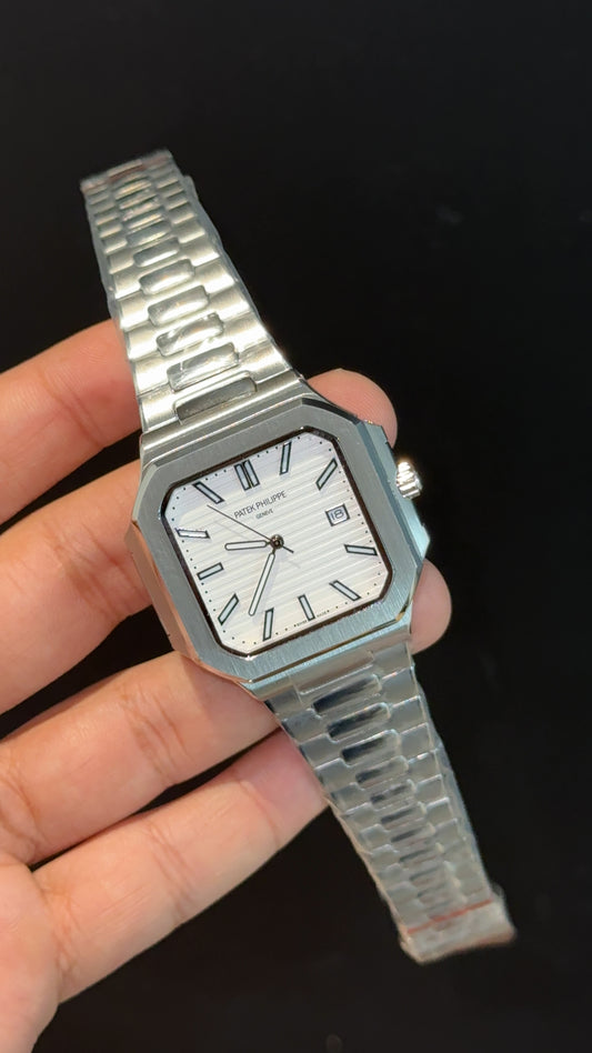 Pp Auto | Cubitus | Silver Chain | White Dial - twentyfour