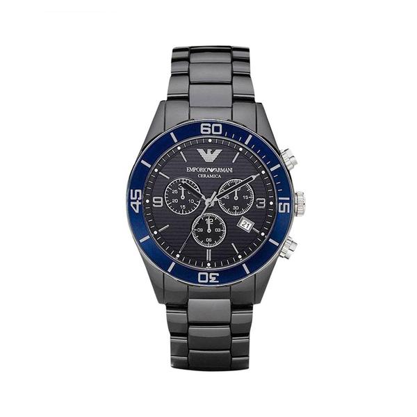 Emporio Armani Men’s Chronograph Stainless Steel Black Dial 43mm Watch AR1429