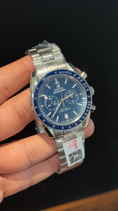 Omega Speedmaster | Silver Chain | Chrono | All Blue Dial - twentyfour