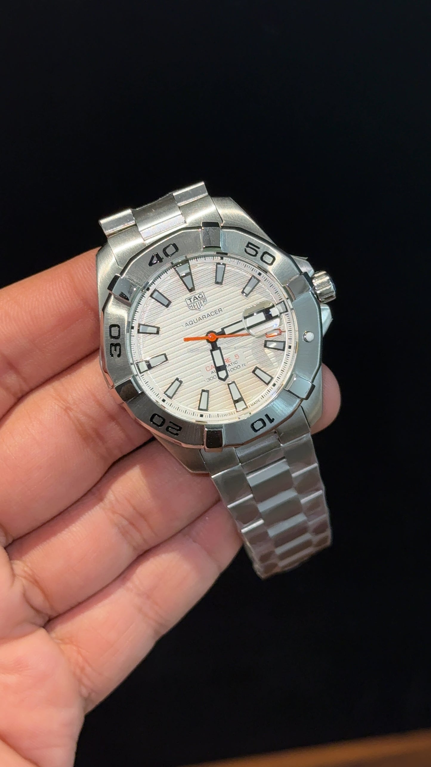 Tag Aquaracer | Silver Chain | Plain Bezel | White Classic Dial