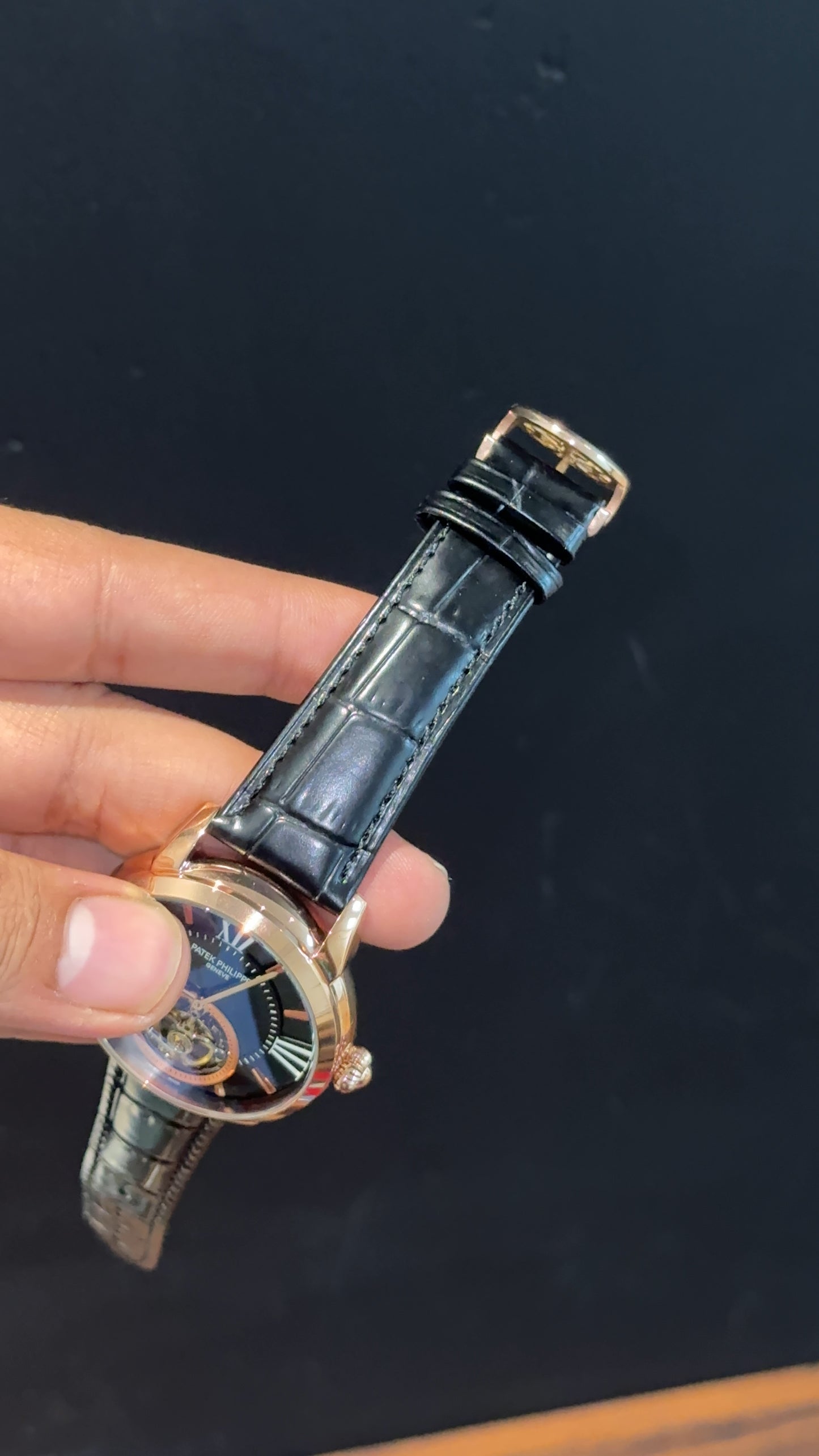 Pp Auto | Pendulum | Rose | Black Strap | Rose Black Dial