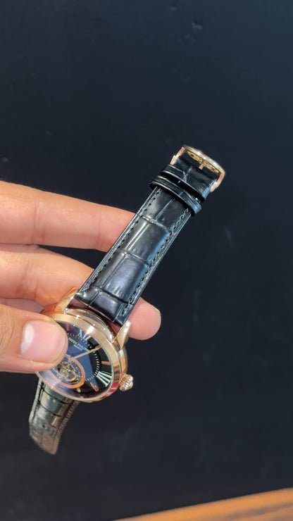 Pp Auto | Pendulum | Rose | Black Strap | Rose Black Dial