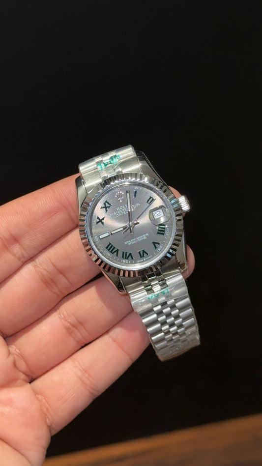 DateJust | 36mm | Silver Chain | Wimbeldon Dial