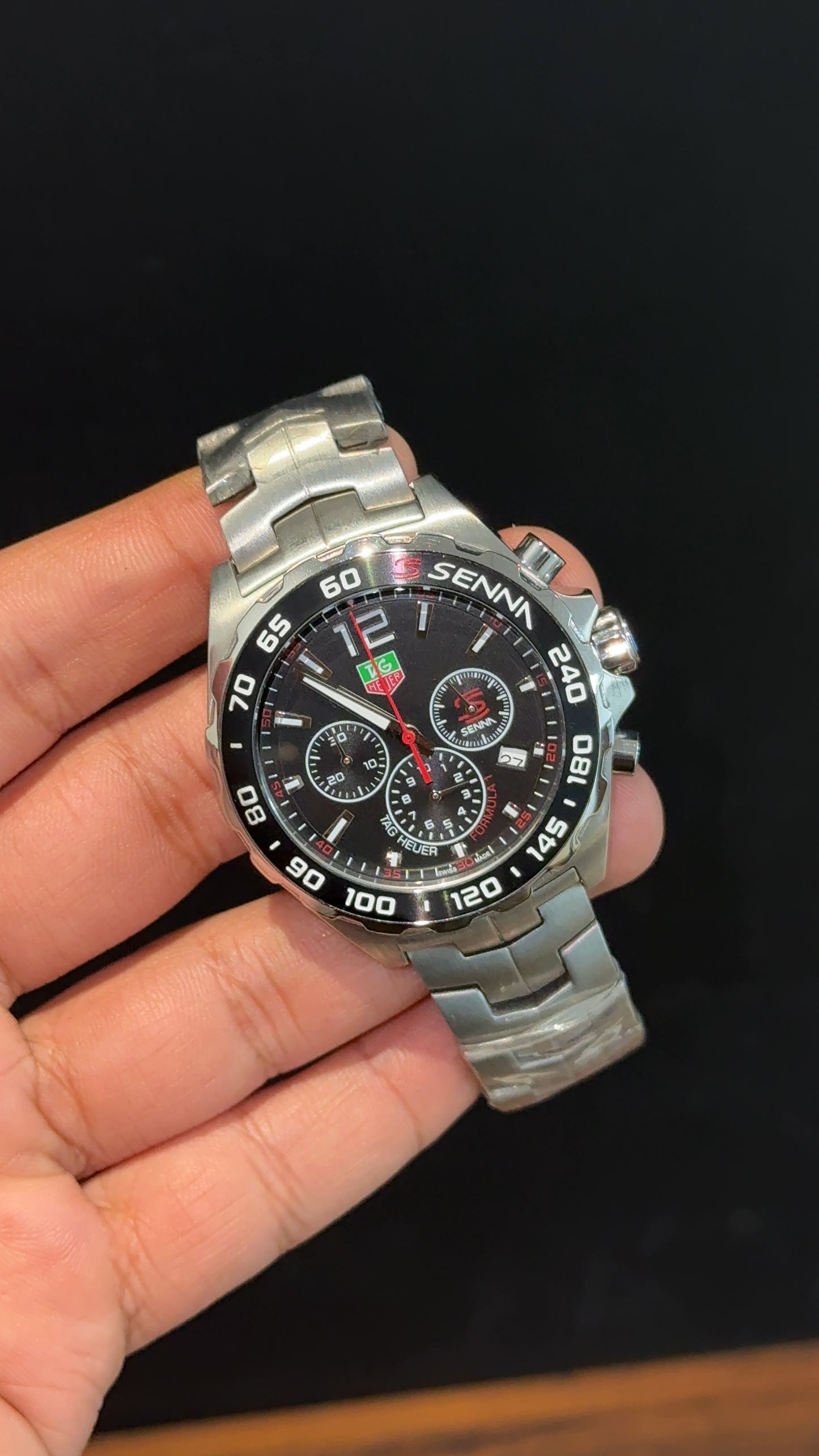 Tag Formula 1 | Silver Chain | Chrono | Black Dial