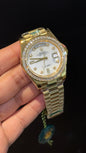 DayDate | Diamond Bezel | Gold Chain | White Diamond Dial
