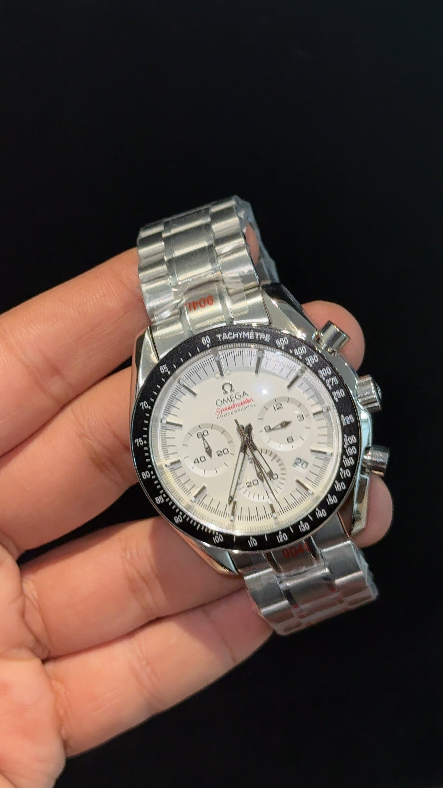 Omega Speedmaster | Silver Chain | Chrono | All White Dial