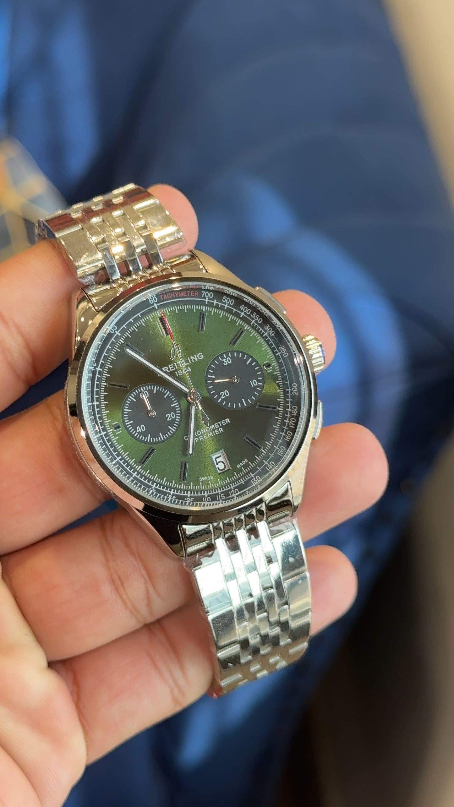 Breitling silver | Chrono | Green Dial