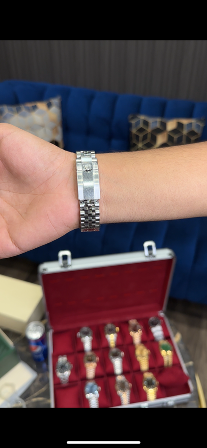Premium GMT Pepsi | Silver Chain | Black Dial