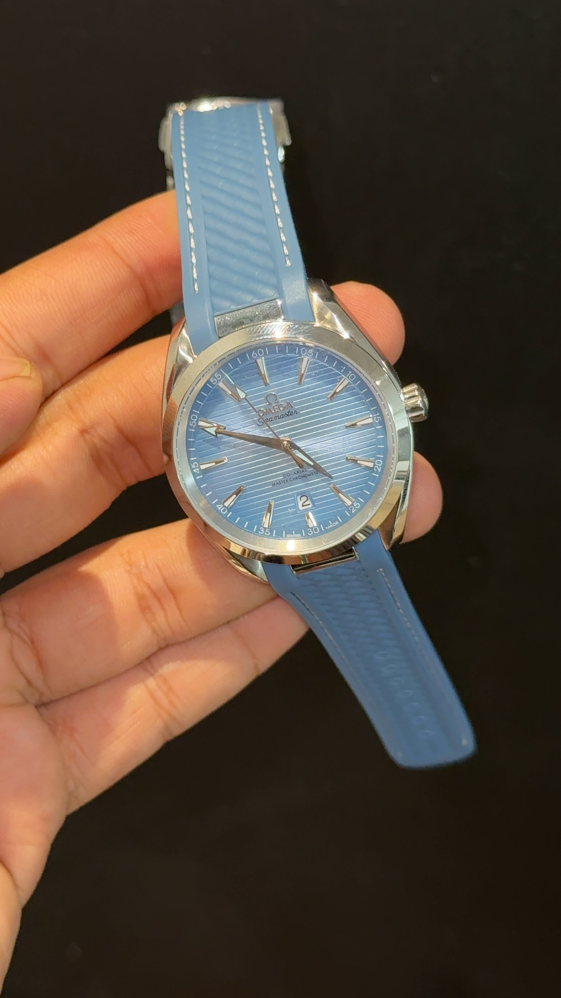 Omega Seamaster | Sky Blue Strap | Sky Blue Texture Dial - twentyfour