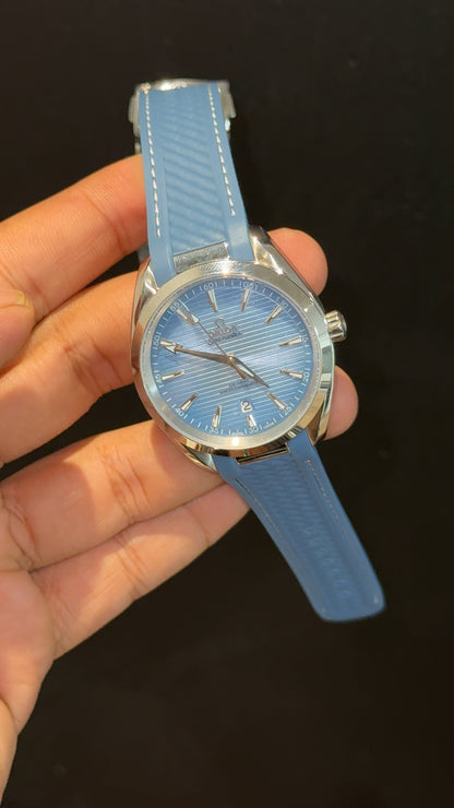 Omega Seamaster | Sky Blue Strap | Sky Blue Texture Dial - twentyfour