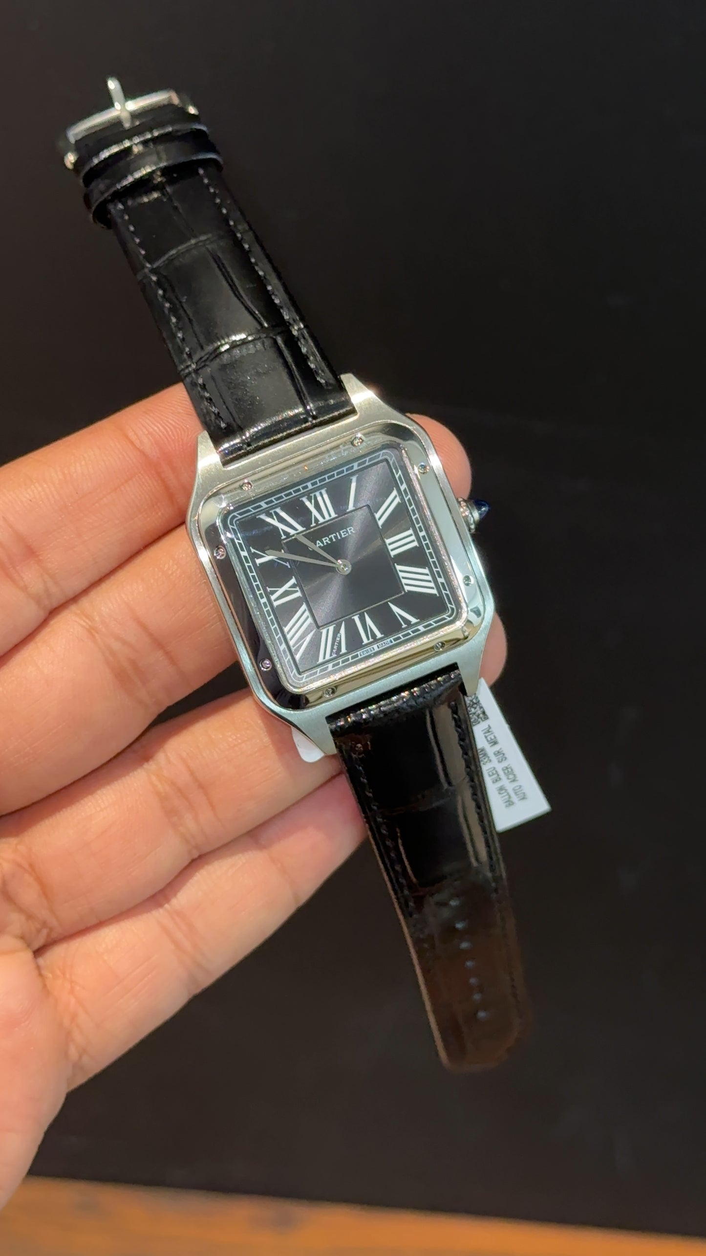 Cartier Dumont Lacquer | Black Leather Strap | Black Dial - twentyfour