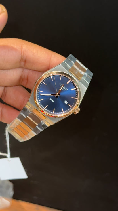 Tissot Prx | Quartz | Rose Two Tone | Blue Plain Dial - twentyfour