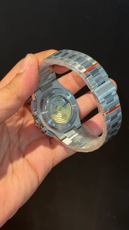 PP Auto | Silver Chain | Dual Time Edition | Greyish Dial