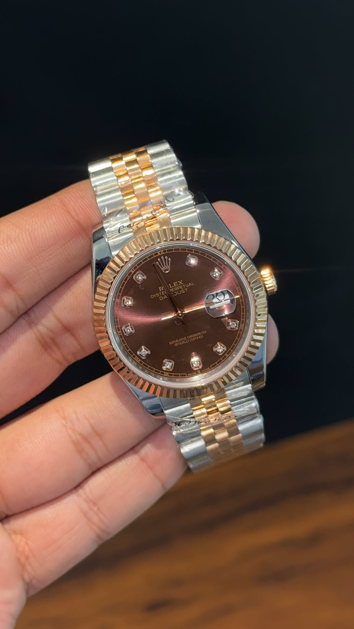 Premium Datejust | Rose Two Tone | Diamond Digit | Choco Dial
